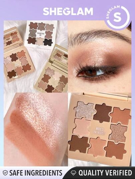 SHEGLAM Paleta De Sombras Jazy Jigsaw Em Tons Nude Paleta De Sombras Opacas Brilhantes De 9 Cores Nude MetáLica Uniformemente Pigmentada E Suave Para Misturar Sombra Para Presente Na PáScoa Dia Das MãEs Dia Dos Pais Festa Junina Formatura AniversáRio Feriado Inverno Y2K Chique Moda Maquiagem CosméTico Festa Praia Viagem Acampamento Ao Ar Livre Escola Campus Viagem Festivais DecoraçãO Presente Brinde Rosa Garota Cosplay Melhor Cor Charme VibraçãO
