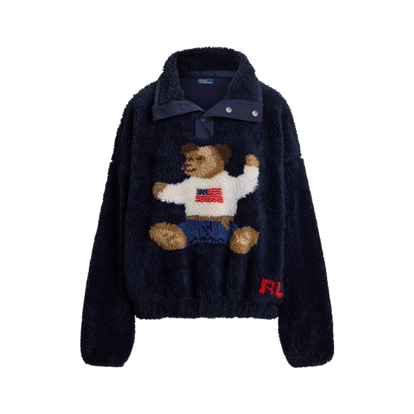 Polo Bear High-Pile Fleece Mockneck for Women | Ralph Lauren® UK