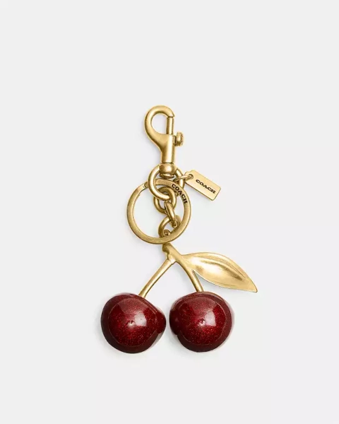 Brass/Red Apple Cherry Bag Charm