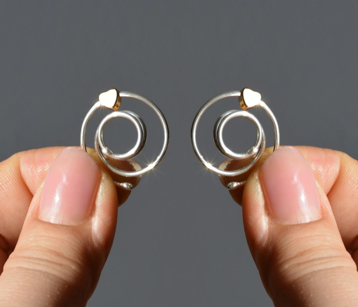 Non Piercing Nipple Rings / Heart Spiral Sterling silver nipple clamps / Fake sexy erotic nipple jewelry / Mature