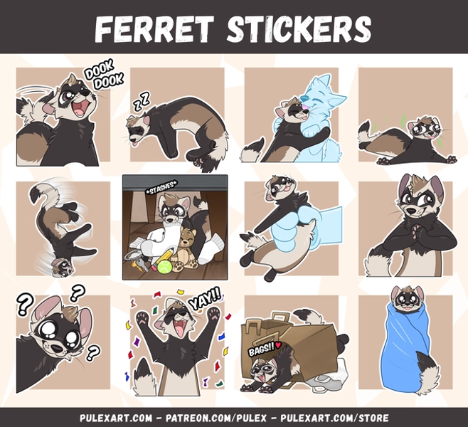 Ferret Sticker Bases!