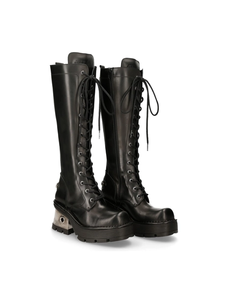 HIGH BOOT BLACK NEW WITH LACES M-236-S1