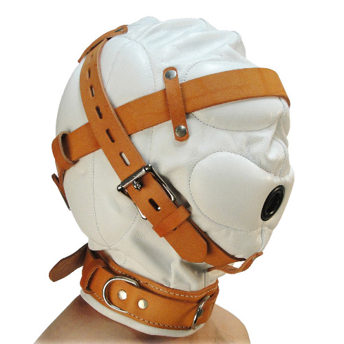 Sensory Deprivation White Leather Hood