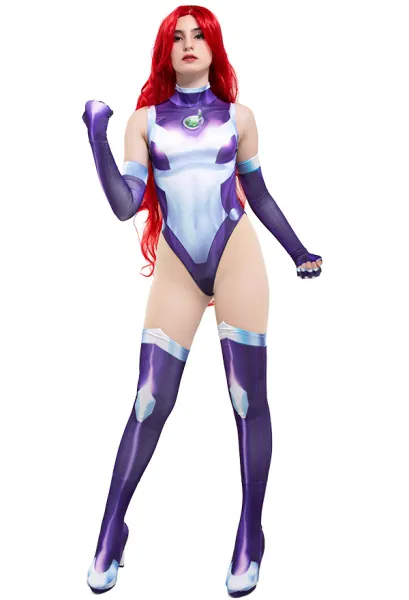 3D Printed Super Heroine Cosplay Bodysuit Costume Inspired by Starfire