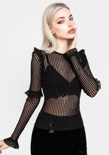 Mourning Ruffle Top | US 14