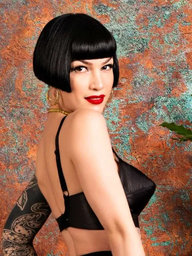 Maitresse Black Satin Bullet Bra L6070 | 34B