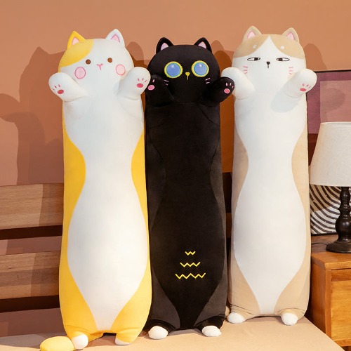 Jeremiah - Soft and cuddly long cat - Yellow / 90cm