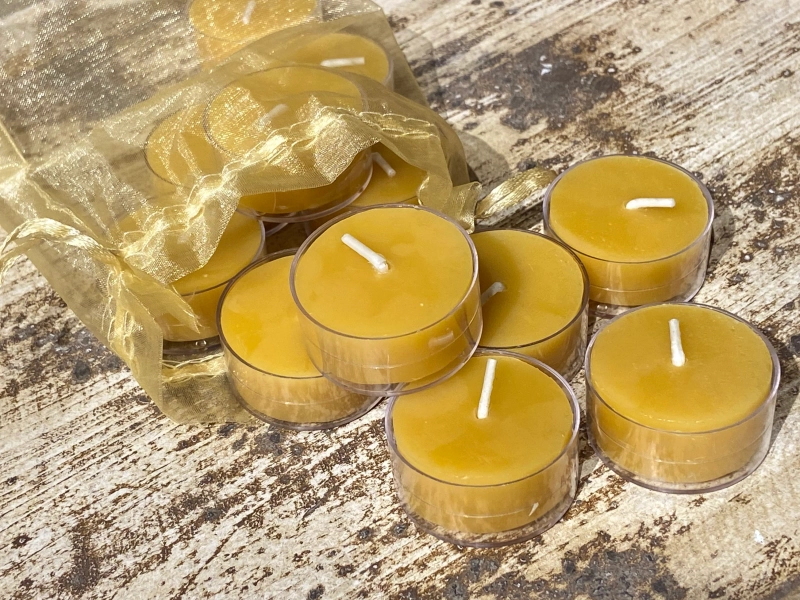 12 Pure Beeswax Tealight Candles from Beekeepers Hive