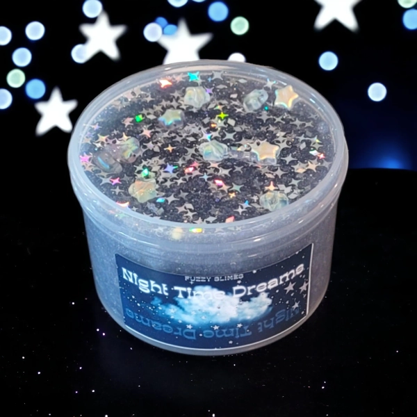 ASMR Slime | Night Time Dreams, Clear Holographic Star Glitter Slime, Crunchy Sizzling Slime Sound Triggers