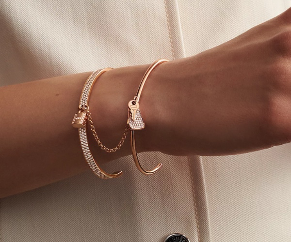 Hermes Kelly Cadenas bracelet, small model Rose gold