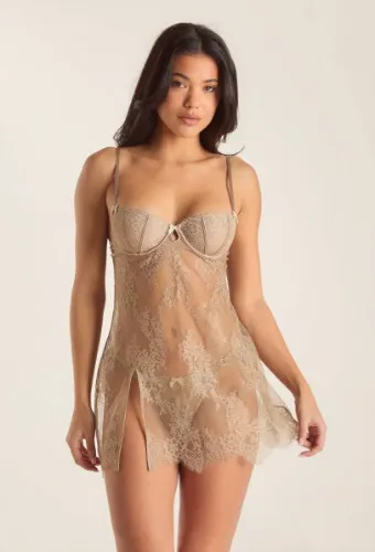 Caro Lace Slip Dress Set