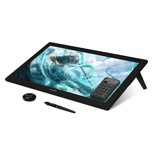 HUION Kamvas Pro 24 4K UHD Graphics Drawing Tablet with Full-Laminated Screen Anti-Glare Glass 140% sRGB - Battery-Free Stylus 8192 Pen Pressure and Wireless Express Key, 23.8 Inch Black