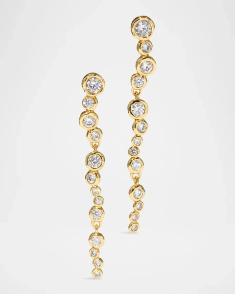 Asterales Gold CZ Cascading Earrings