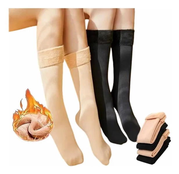Setx3 Medias Calcetines Suave Con Piel Térmica Largas Unisex