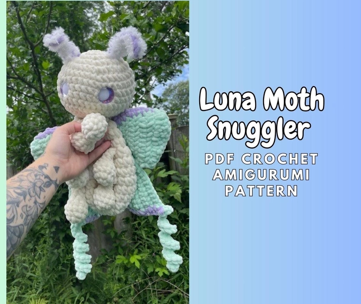Luna Moth Snuggler | PDF Crochet Amigurumi Pattern