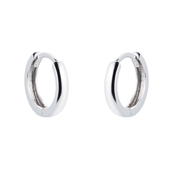 9ct White Gold 10mm Huggie Hoop Earrings