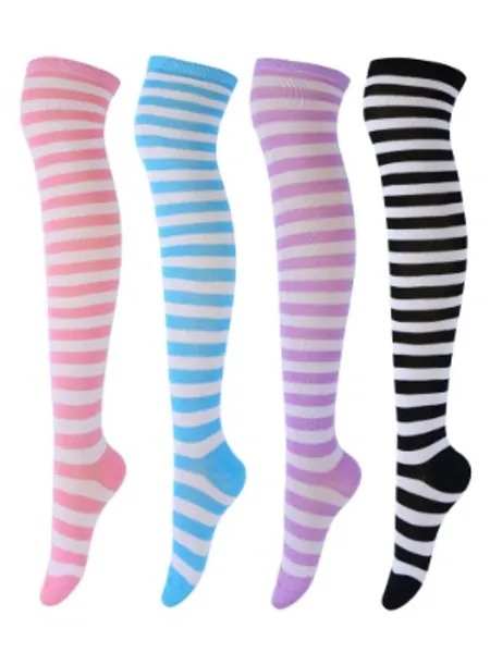 Aneco Over Knee Thigh Socks Muslo High Stockings Mujeres Sock para Cosplay, Daily Wear