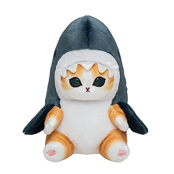 LKMYHY Cute Shark Cat Plush Toy Shark Cat Stuffed Animal Plushies Doll, 15'' Soft Stuffed Shark Kitten Pillow Christmas Birthday Gifts for Kids Boys Girls, 33inch, Blue