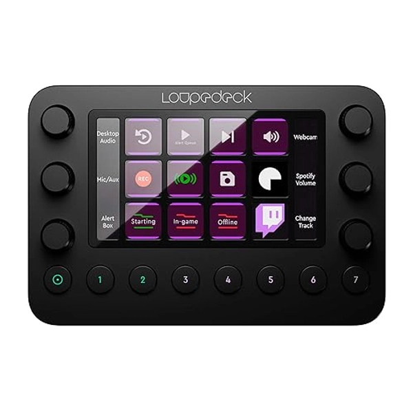 Loupedeck Live – The Custom Console for Live Streaming, Photo and Video Editing with Customizable Buttons, Dials and LED Touchscreen