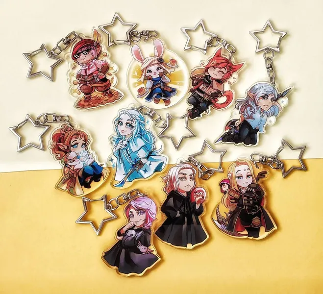 Final Fantasy XIV Endwalker 2" Charm Keychain