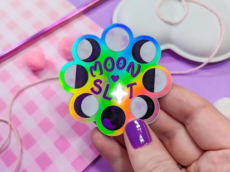 Moon Slut Holographic Vinyl Sticker