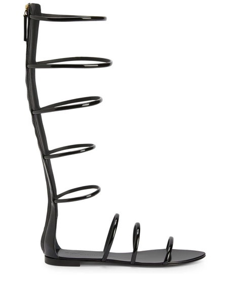 Giuseppe Zanotti Leather Gladiator Sandals | Black | FARFETCH IT
