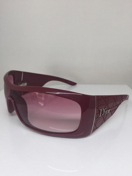 New Dior Cannage 2 Sunglasses Shield Wraparound C. ATWAD Burgundy Red Made Italy