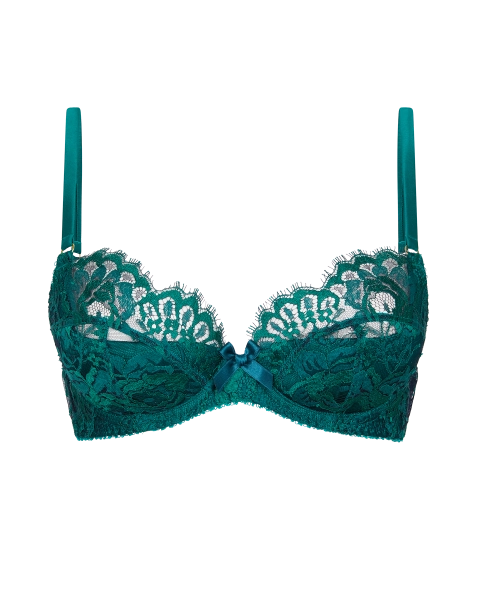 Solanna Plunge Underwired Bra in Green | By Agent Provocateur