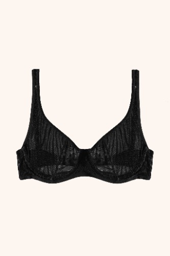 Stevie zebra mesh bra | L / Black