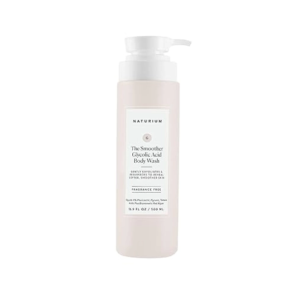 Naturium The Smoother Glycolic Acid Exfoliating Body Wash, Soft & Smoothing Cleanser, 16.9 oz