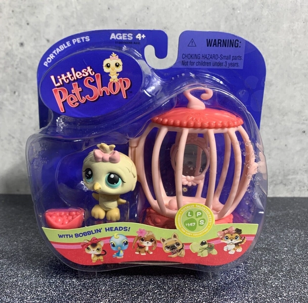 Littlest Pet Shop - LPS Owl #147 w Bird Cage - BRAND NEW - Totally Talented Pets