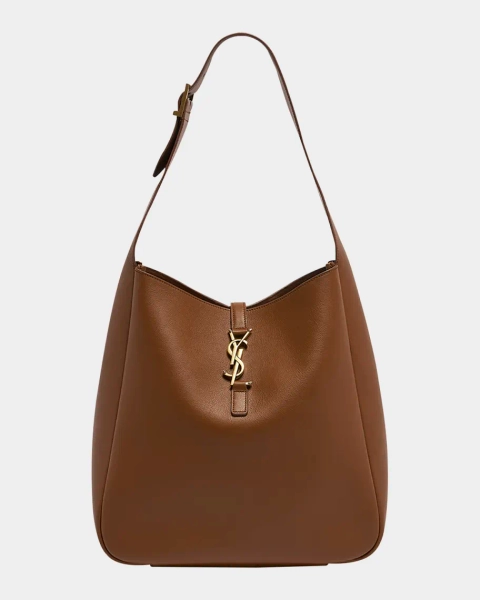 Le 5A7 Large YSL Shoulder Hobo Bag in Smooth Leather
