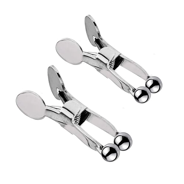 Nipple Clip Clamps with Stainless Steel Spring Clip, Adjustable Weight Metal Nipple Clamps for Men Women, Non-Piercing Metal Stimulator Nipple Clips Adult Toys