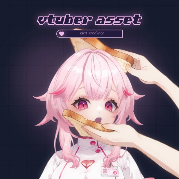 Rigged Idiot Sandwich Hand Asset Set for Vtube Studio - 5 Skintone Variations - Vtuber Items