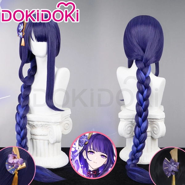 【Partial Ready For Ship】【Lighting Ver.】【Normal Ver】DokiDoki Game Genshin Impact  Shogun Cosplay Wig / Hair Clip/ Earring Raiden shogun baal Long Purple