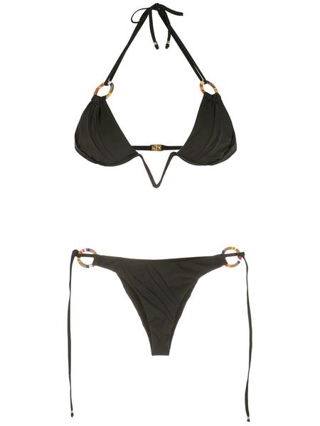 ring-detail halterneck bikini