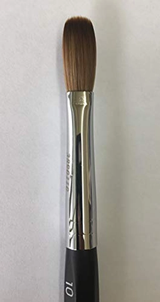 Six Angles - CRIMPED - Black Handle Petal 100% Kolinsky Acrylic Nail Brush (Crimped 10)