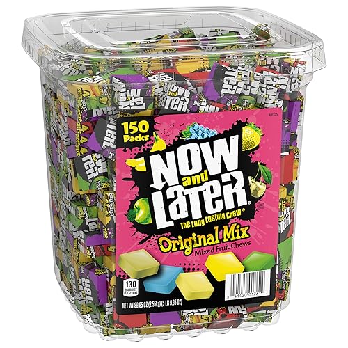 Now & Later Original Mix, Individually Wrapped Mixed Fruit Chew Candy (150 Pieces) - 90 Ounce (Pack of 1)