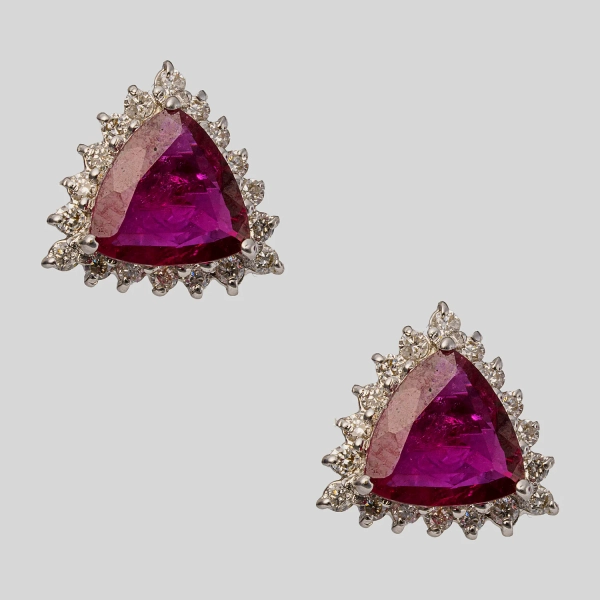 14k White Gold Ruby (1.75ct.) Earrings