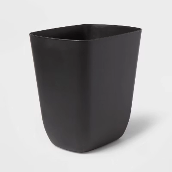 3gal Open Vanity Waste Basket Black - Brightroom™: Compact Matte Plastic Indoor Trash Can, Small Size, Bathroom Use