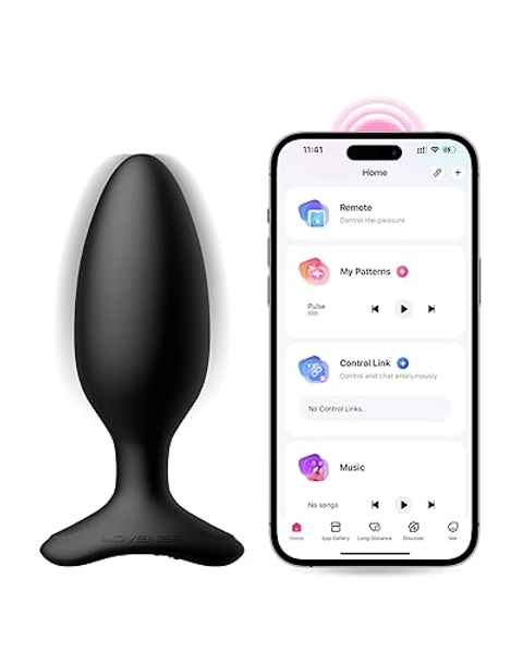 LOVENSE Hush 2 Vibrating Butt Plug 1.75", Silicone Anal Vibrator for Men with Remote Control, Waterproof and Rechargeable Big Plug Vibration Machine for Women, Adult Anal Plug Sex Toys for Couples