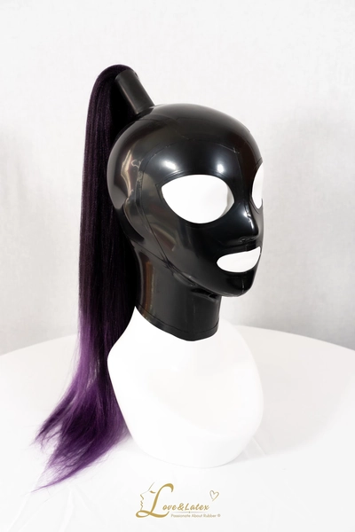 Latex Hood With Hairpiece, Colour Options
