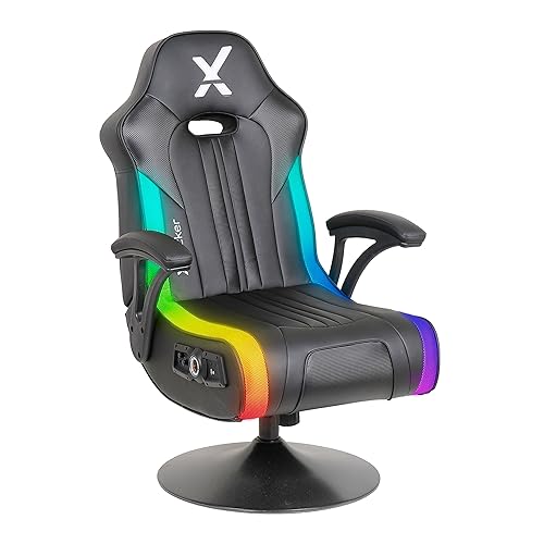 X Rocker PC Computer Video Gaming Office Pedestal Chair, Built in Audio Speakers, Ergonomic Design, Gamer Chair for Adults, Teens, Men, Boys, Girls - Torque RGB LED