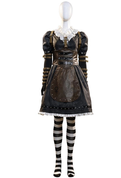 Alice: Madness Returns Alice Cosplay Costume Gothic Dress and Gloves Socks