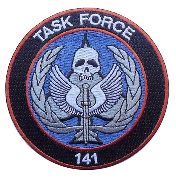 Miltacusa Duty Call Modern Warfare Task Force 141 Logo Patch [3.5 inch - Hook Fastener Backing -TSK1]