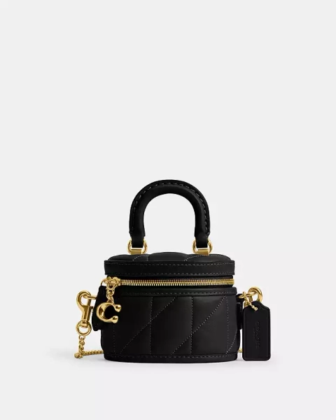 Brass/Black Trail Crossbody Bag 12 With Pillow Quilting