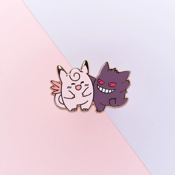 Purple Monster & Pink Cutie - Pocket Monster Hard Enamel Pin