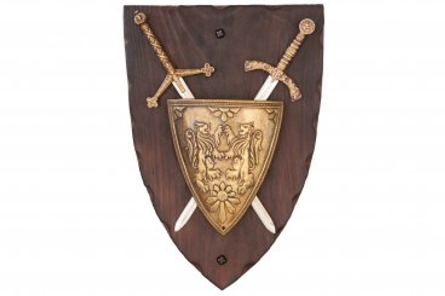Panoply with coat of arms and 2 swords (579)