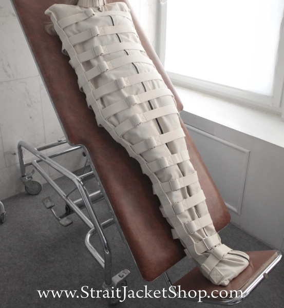 Sleep Sack Bondage Body Bag - Straitjacket Mummification / BDSM / Asylum / Restraining / Locked with Zipper and Belts / Medical / Canvas