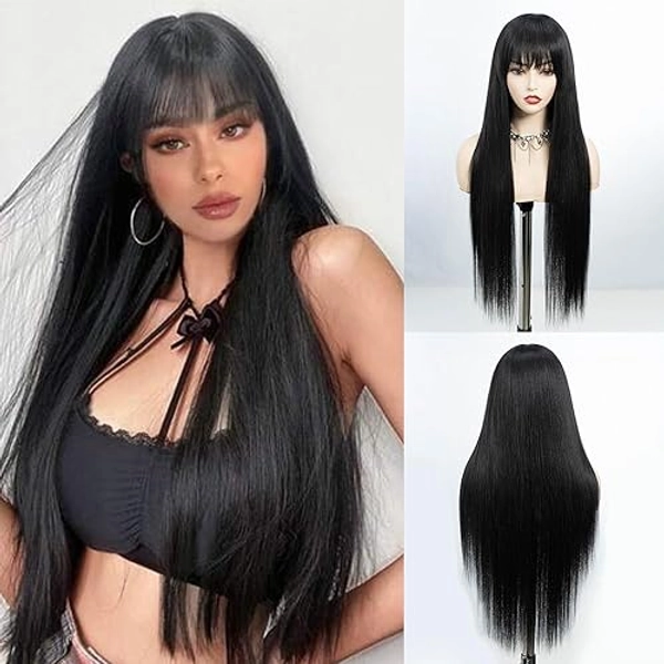 Long Black Wig 𐂯